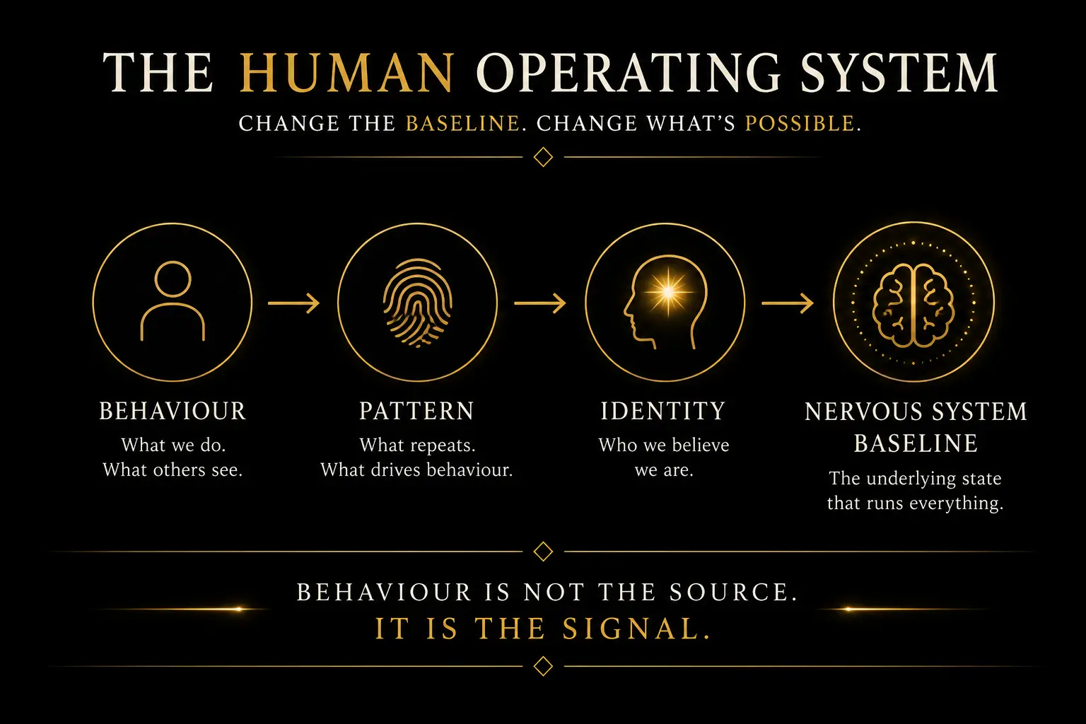 The Human Operating System — Behaviour is not the source. It is the signal.